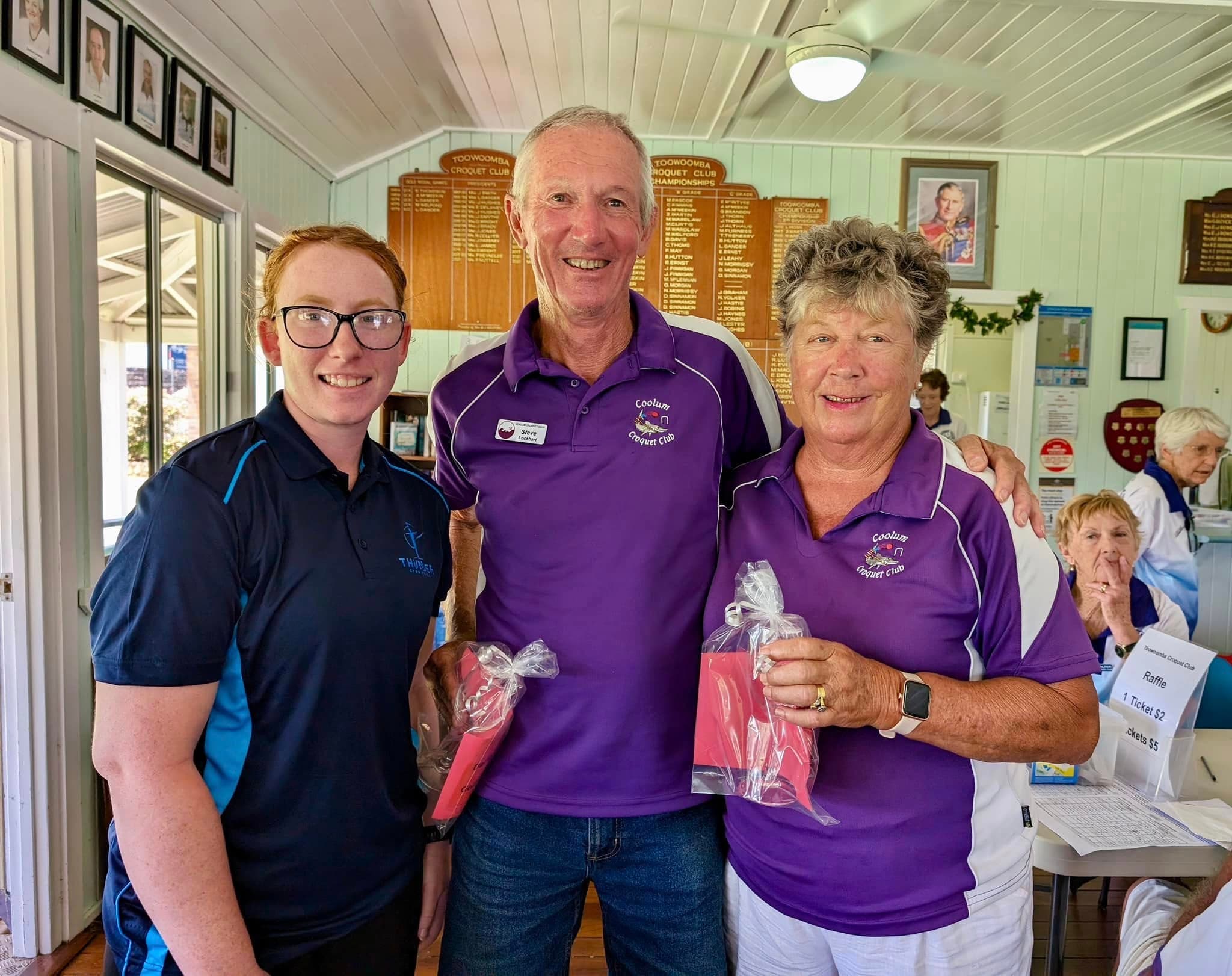 Playing croquet at Coolum